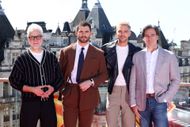 James Gunn, David Corenswet, Nicholas Hoult and Peter Safran attend the "Superman" London photocall | Image via: Getty